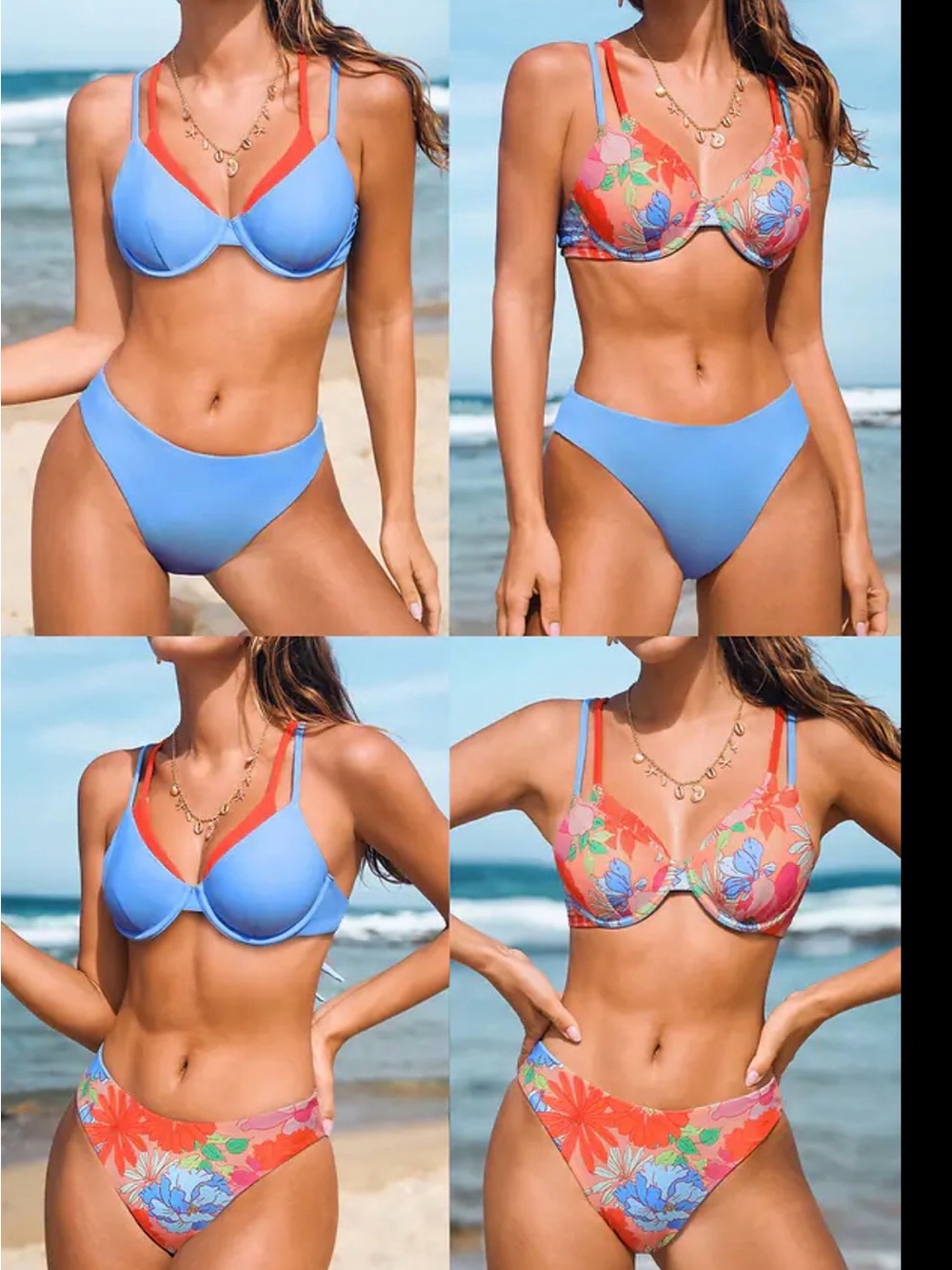 NWT ✨ Cupshe Reversible Floral Underwire Bikini Set ✨